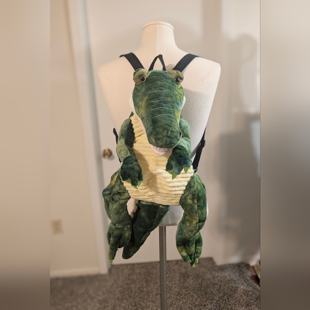 Alligator stuffed animal plush backpack bag purse